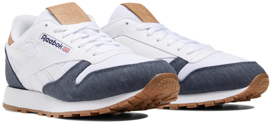 Reebok 經典皮革 輕便耐磨舒適 時尚休閒跑步鞋 白藏藍 Lookbook Reebok 經典皮革 輕便耐磨舒適 時尚休閒跑步鞋 白藏藍