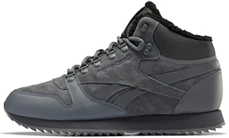 Reebok Classic Leather Mid 'Black Grey Fleece' FU9128 Reebok Classic Leather Mid 'Black Grey Fleece' FU9128