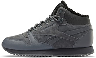 Reebok Classic Leather Mid 'Black Grey Fleece' FU9128 Reebok Classic Leather Mid 'Black Grey Fleece' FU9128
