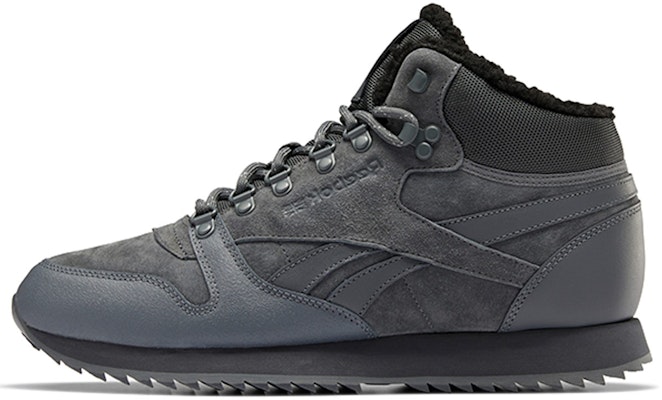 Reebok Classic Leather Mid 'Black Grey Fleece' FU9128 Buy Reebok Classic Leather Mid 'Black Grey Fleece' FU9128