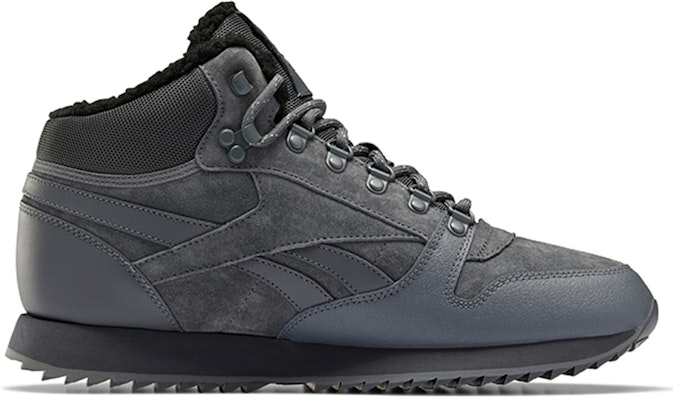 Reebok Classic Leather Mid 'Black Grey Fleece' FU9128 Order Reebok Classic Leather Mid 'Black Grey Fleece' FU9128