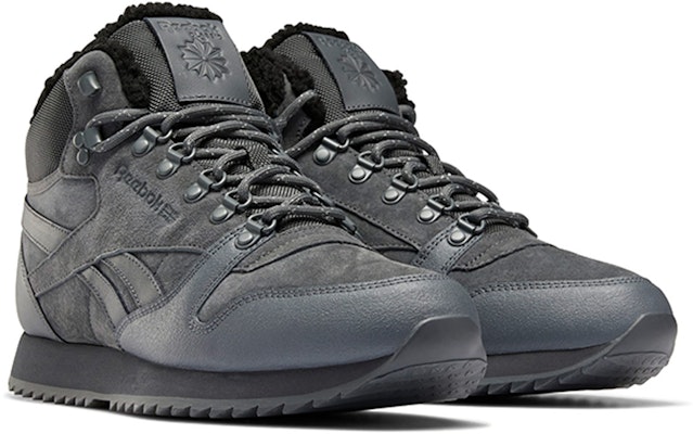 Reebok Classic Leather Mid 'Black Grey Fleece' FU9128 Lookbook Reebok Classic Leather Mid 'Black Grey Fleece' FU9128