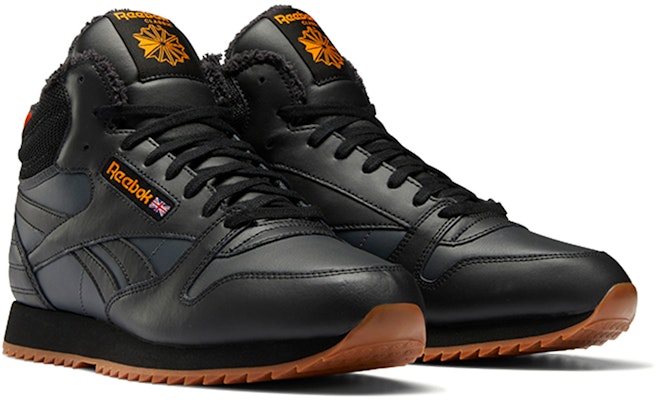 Reebok Classic Leather Mid Ripple 'Black' FV9309 Lookbook Reebok Classic Leather Mid Ripple 'Black' FV9309