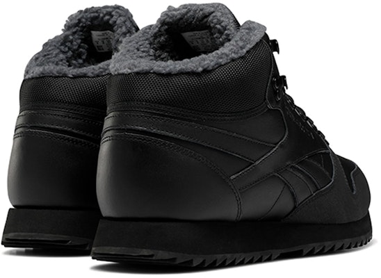 Reebok Classic Leather Mid Ripple 'Black Fleece' FU9129 Shop Reebok Classic Leather Mid Ripple 'Black Fleece' FU9129