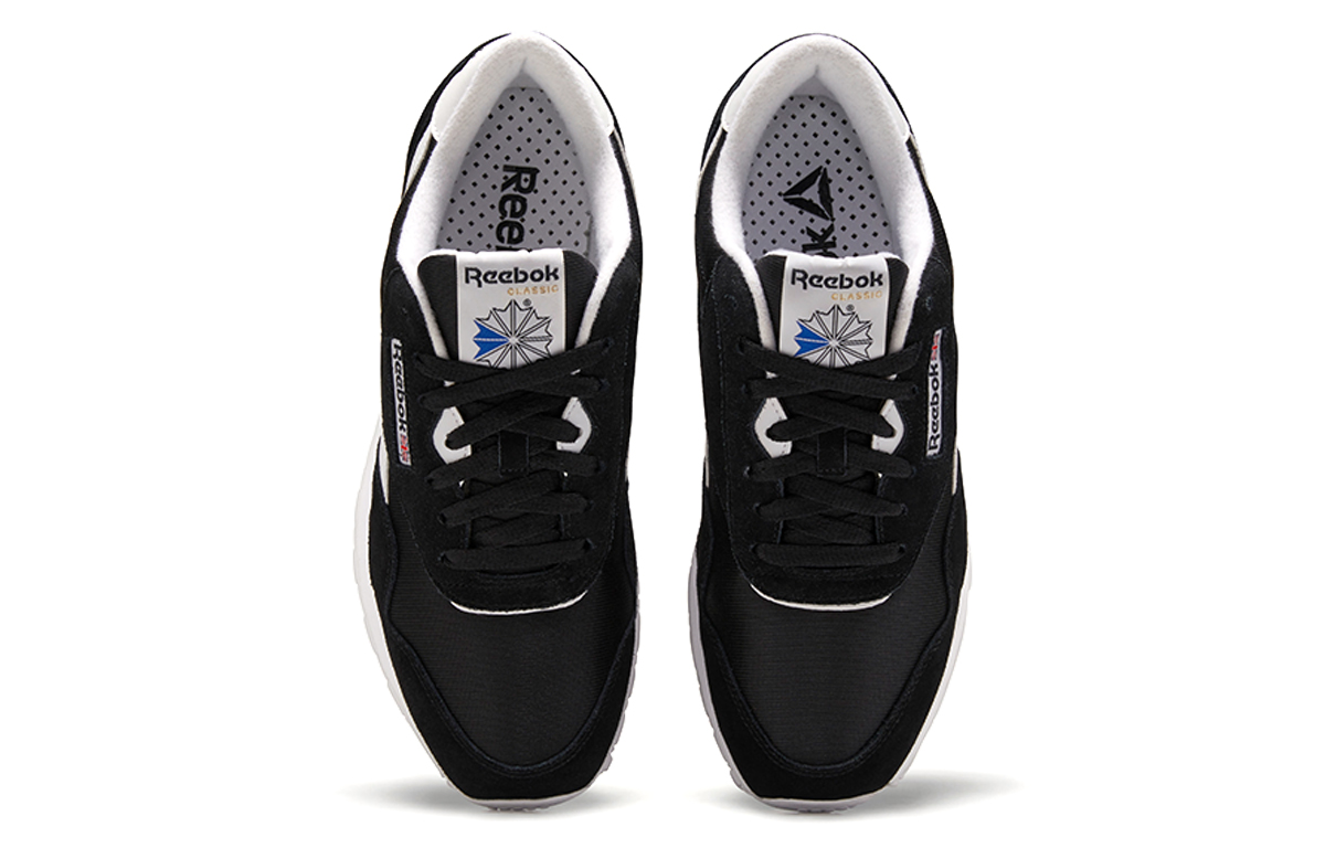 Shop 리복 클래식 레더 나일론 '블랙 화이트' 6604