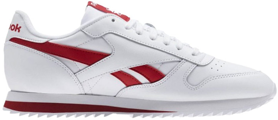 Reebok 經典皮革波紋防滑耐磨運動鞋 白紅 Order Reebok 經典皮革波紋防滑耐磨運動鞋 白紅