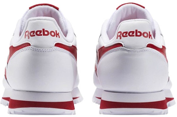 Reebok 經典皮革波紋防滑耐磨運動鞋 白紅 Shop Reebok 經典皮革波紋防滑耐磨運動鞋 白紅