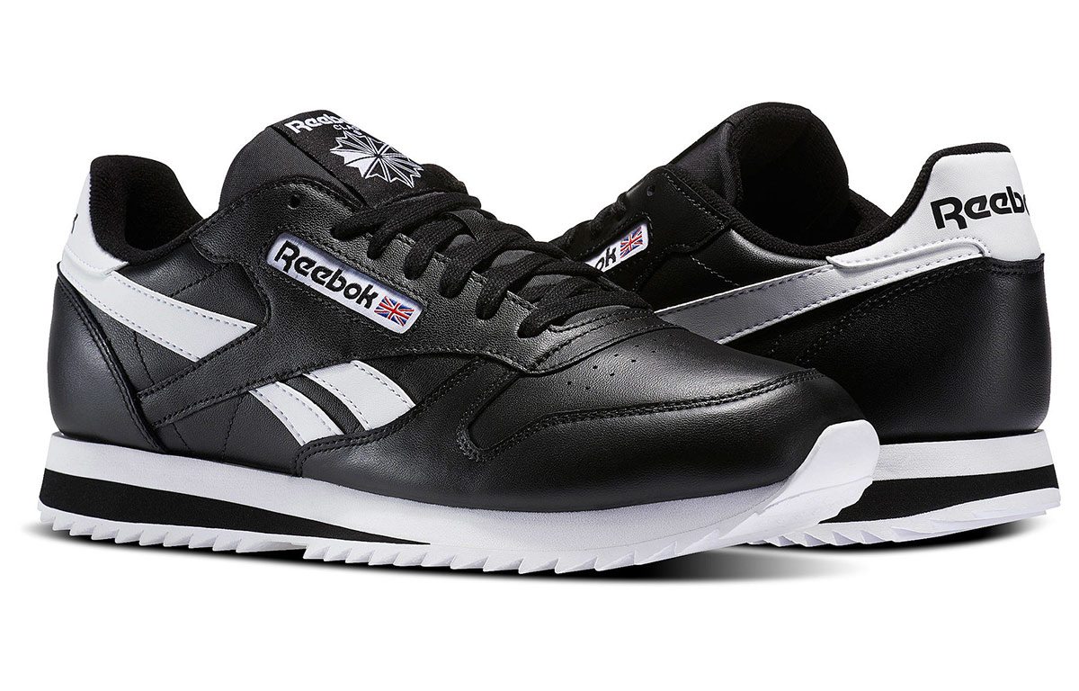 Lookbook Reebok Classic Leather Ripple Low BP Running Shoes Black BS8298