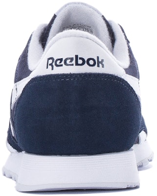 Reebok Classic Nylon 復古耐磨慢跑鞋 深藍白 Shop Reebok Classic Nylon 復古耐磨慢跑鞋 深藍白