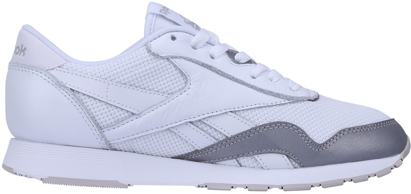 Reebok Classic Nylon Tech Mix Running Shoes Grey/White BD1972 Order Reebok Classic Nylon Tech Mix Running Shoes Grey/White BD1972