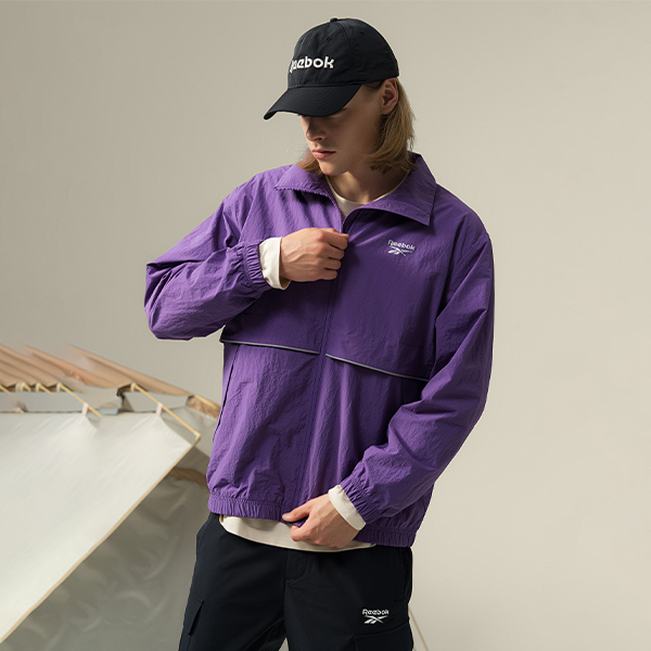 Sizing 리복 클래식 퍼플 우븐 자켓 유니섹스 캐주얼 스포츠웨어 24FRM117UGP4