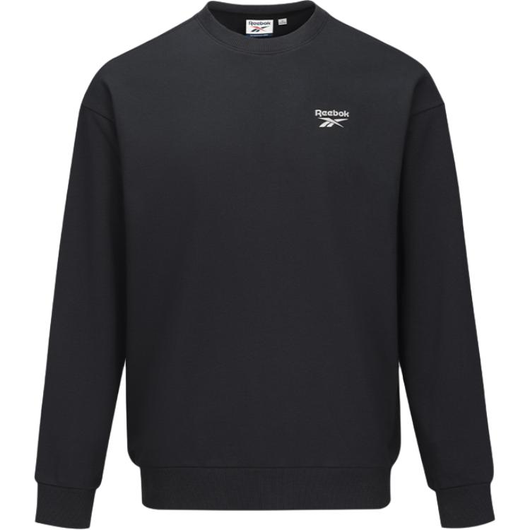 Reebok Classic Retro Logo Print Pullover Sweatshirt Unisex Black 24FRE301UGH0