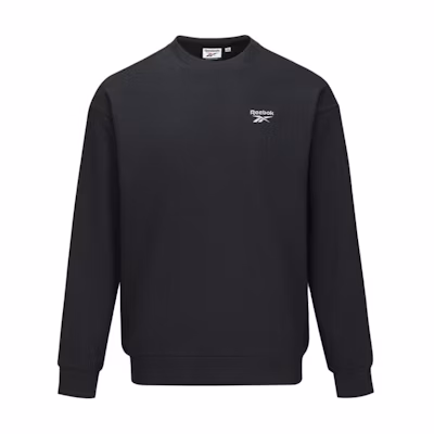Reebok Classic Retro Logo Print Pullover Sweatshirt Unisex Black 24FRE301UGH0