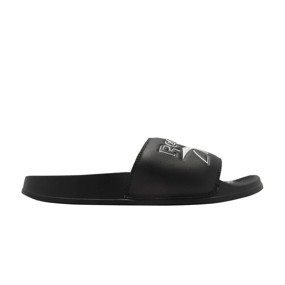 white reebok slides