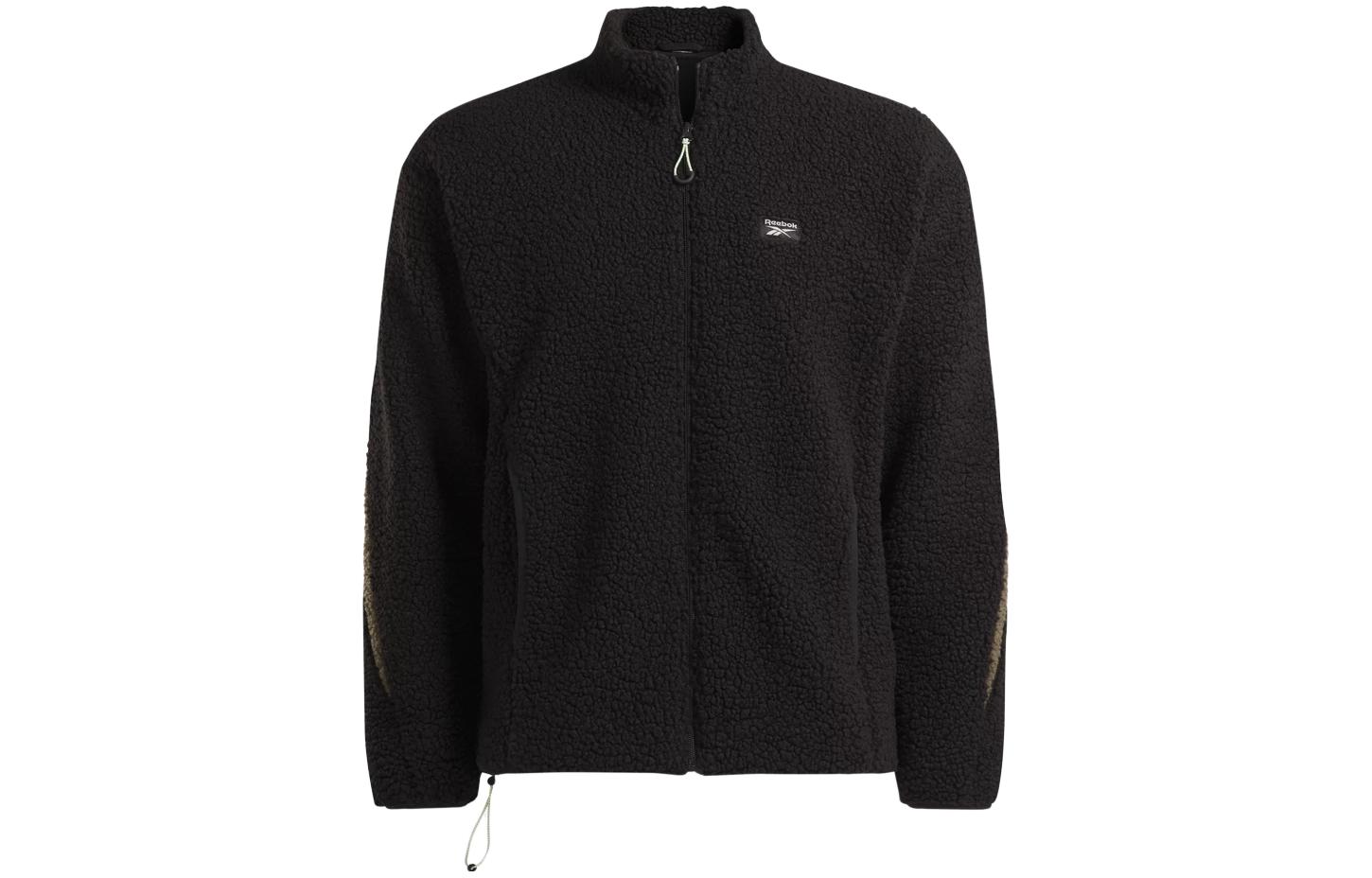 Reebok Classics Adventure Black Oversized Letter Print Zip Jacket Unisex 100070355