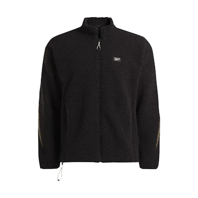 Reebok Classics Adventure Black Oversized Letter Print Zip Jacket Unisex 100070355