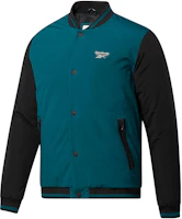 Reebok Classics Colorblock Baseball Collar Jacket Green Outerwear GU5748 Reebok Classics Colorblock Baseball Collar Jacket Green Outerwear GU5748
