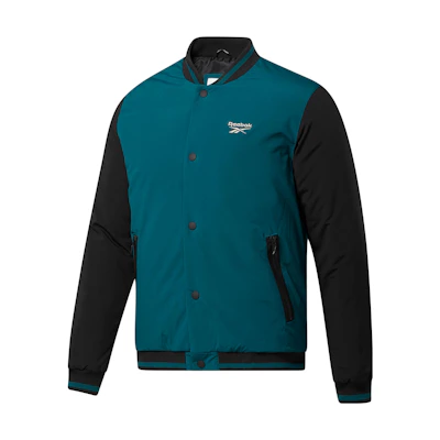 Reebok Classics Colorblock Baseball Collar Jacket Green Outerwear GU5748