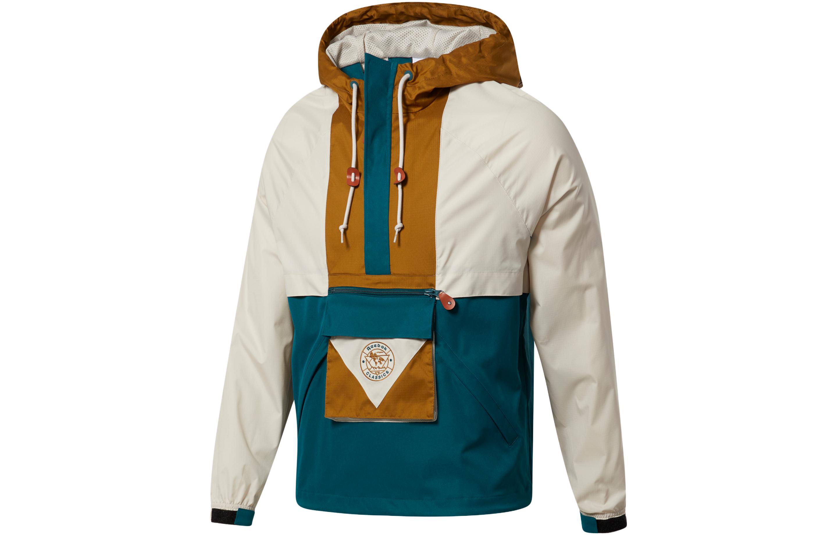 Reebok Classics F Archive Colorblock Hooded Pullover Jacket Beige Unisex GS4243