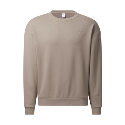 Reebok Classics Grey Crewneck Pullover Sweatshirt with Logo Print HE9620