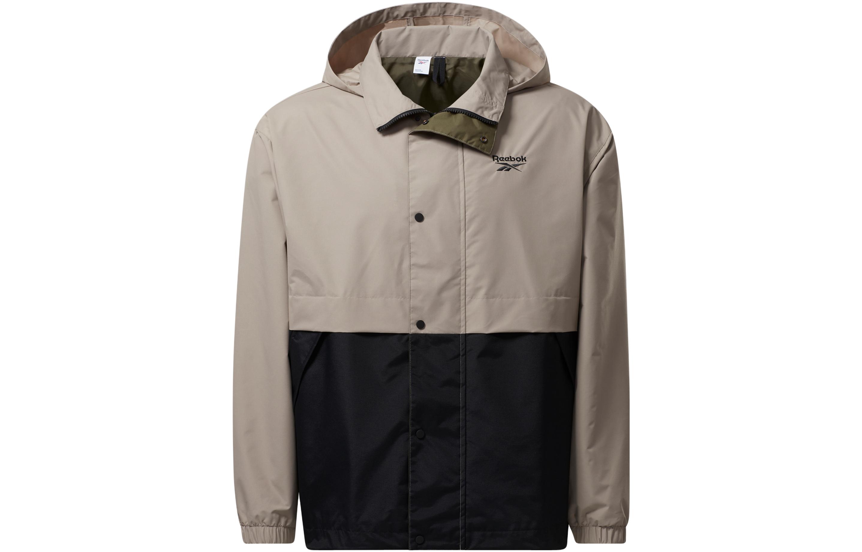 Reebok Classics Retro Outdoor Unisex Hooded Jacket Gray - Colorblock Logo Design HB9671