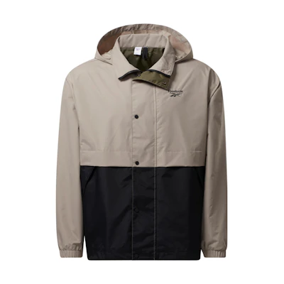 Reebok Classics Retro Outdoor Unisex Hooded Jacket Gray - Colorblock Logo Design HB9671