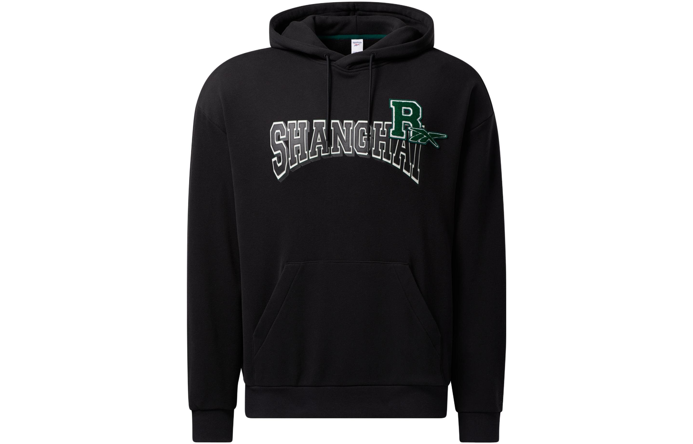 Reebok Classics SH M Letter Graphic Hoodie Basketball Pullover Black GT4611