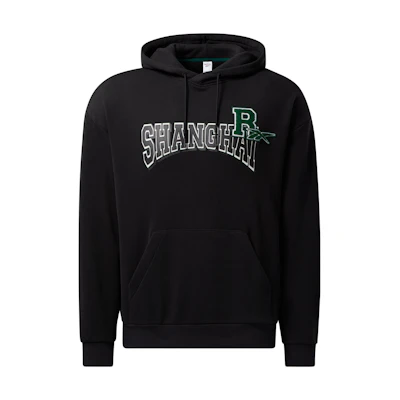 Reebok Classics SH M Letter Graphic Hoodie Basketball Pullover Black GT4611