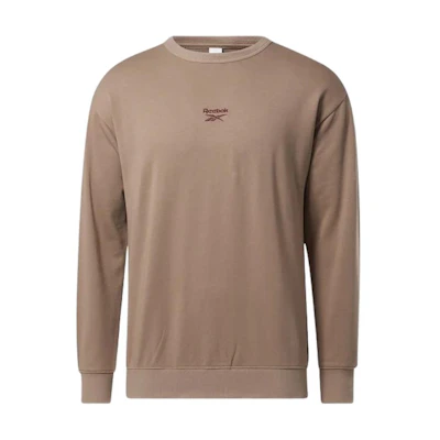 Reebok Classics Small Vector Crew Sweatshirt Brown Embroidered Pullover 19726953