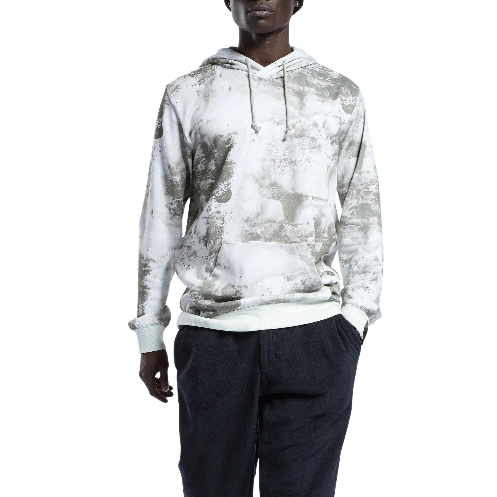 Reebok Classics Tie-Dye Print Cotton Hoodie Unisex - Grey 20618637