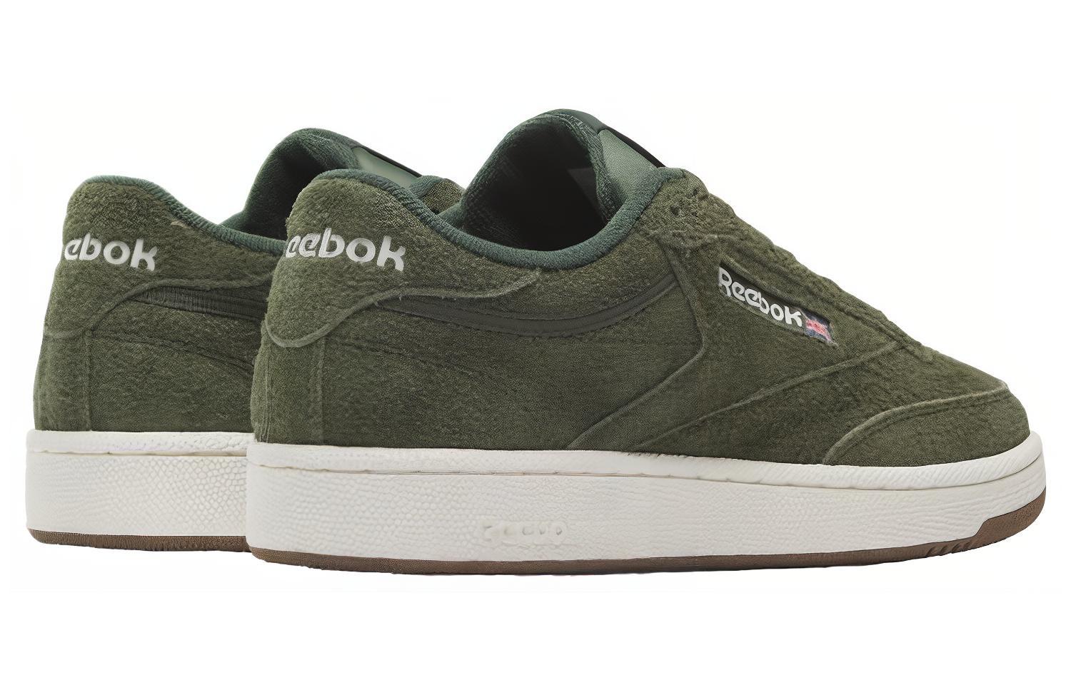 Shop Reebok Club C 舒適 防滑耐磨 低筒 板鞋 男款 綠色