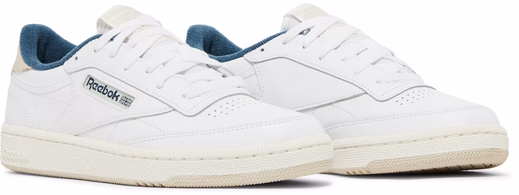 (W) Reebok Club C 85 'Putih Biru Hoops' 100033086 Cheap (W) Reebok Club C 85 'Putih Biru Hoops' 100033086