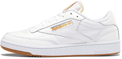Reebok Club C 85 Stylish Low Top Casual Skate Shoes White Yellow 'Cement' FX1469 Reebok Club C 85 Stylish Low Top Casual Skate Shoes White Yellow 'Cement' FX1469