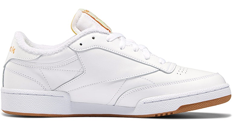 Reebok Club C 85 Stylish Low Top Casual Skate Shoes White Yellow 'Cement' FX1469 Order Reebok Club C 85 Stylish Low Top Casual Skate Shoes White Yellow 'Cement' FX1469