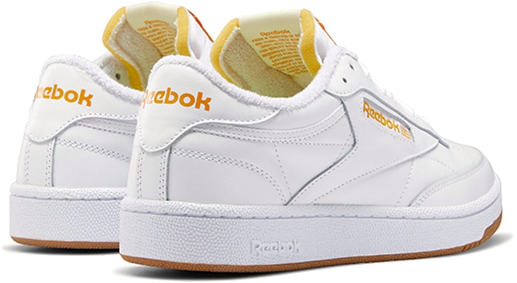 Reebok Club C 85 潮流萬用 低筒悠閒布鞋 白黃 Shop Reebok Club C 85 潮流萬用 低筒悠閒布鞋 白黃