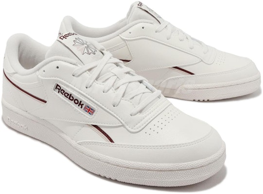 Reebok Club C 85 Vegan 'Chalk White Maroon' 100033004 Shop Reebok Club C 85 Vegan 'Chalk White Maroon' 100033004
