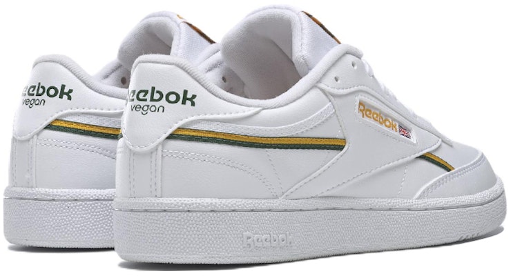 Reebok Club C 85 Vegan 'White Green Gold' GY7154 Shop Reebok Club C 85 Vegan 'White Green Gold' GY7154