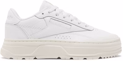 (Women) Reebok Club C Double Geo 'Triple White' H69140 (Women) Reebok Club C Double Geo 'Triple White' H69140
