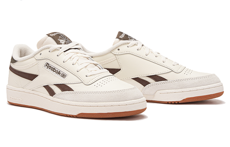 Lookbook Reebok Club C REVENGE 運動休閒復古 耐磨 低筒 跑鞋 男女皆宜 米棕色