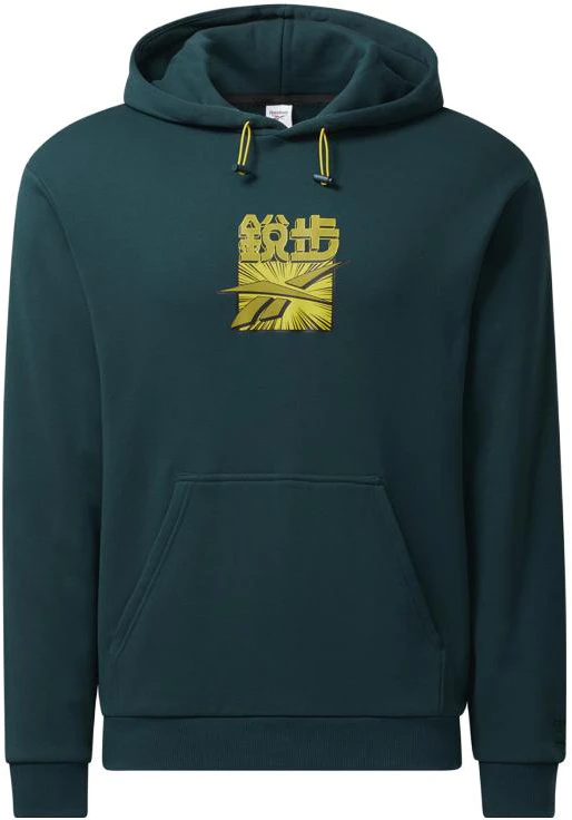 reebok-cny-hoodie-forest-green-unisex-pullover-sweatshirt-with-print-he-7135