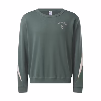 Reebok CNY Series Green Retro Colorblock Embroidered Sweatshirt H47097