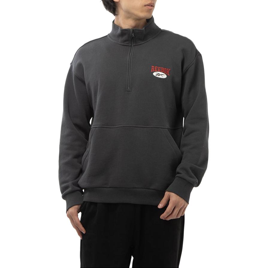 Reebok Cold Gray Embroidered Logo High-Neck Pullover Sweatshirt RE1759EU33955