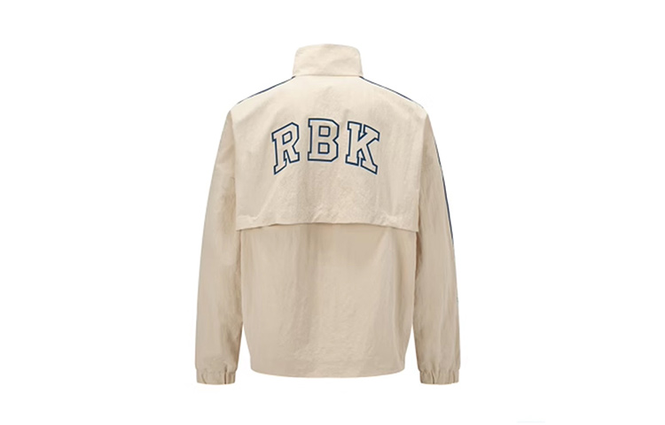 Lookbook Reebok 對比線復古拉鍊運動外套 男女款 米色 24SRC105UGM1