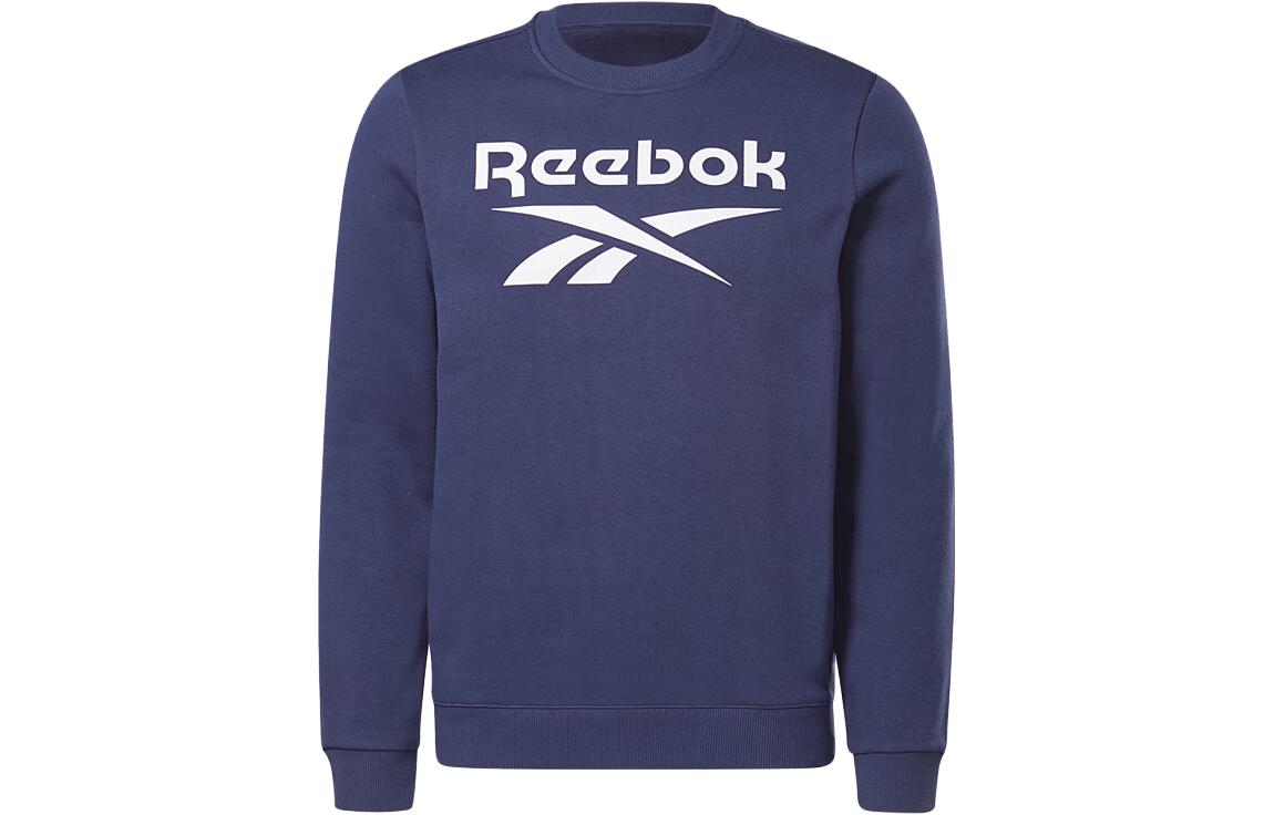 Reebok Crew Letter Logo Print Thick Training Sweatshirt Navy Blue - GR1656