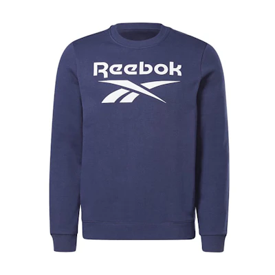 Reebok Crew Letter Logo Print Thick Training Sweatshirt Navy Blue - GR1656