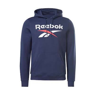 Reebok CYCLED Identity Fleece Logo Hoodie Blue Pullover 100050291