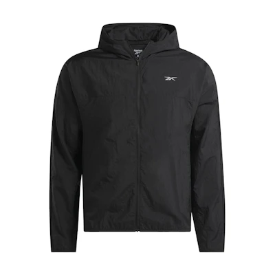 Reebok CYCLED Running Hooded Jacket Breathable Mesh Black Outerwear 100034660
