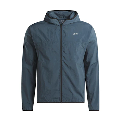 Reebok CYCLED Running Hooded Jacket Breathable Mesh Blue 100035612