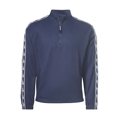 Reebok CYCLED Series Side Logo Waffle Stand Collar Sweatshirt Navy 19728790