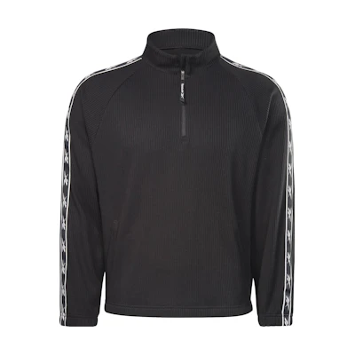Reebok CYCLED Series Waffle Texture Logo Tape High Neck Sweatshirt Black 19728220